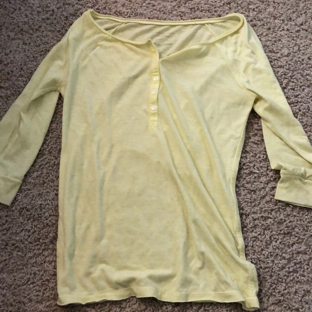 Yellow Quarter Button Longsleeve